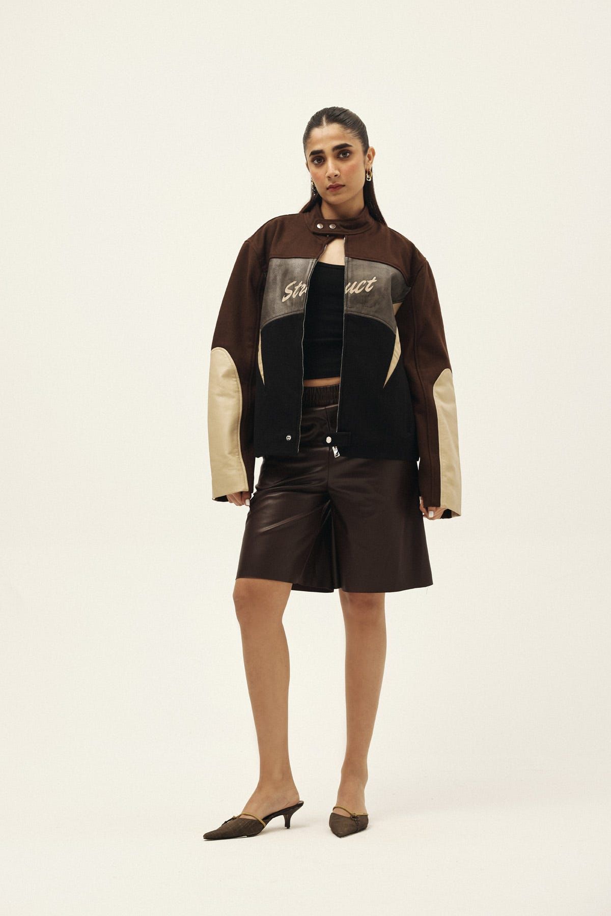 STRUCT DISTRESSED LEATHER RIDER JACKET BROWN - image 2