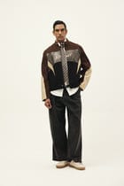 STRUCT DISTRESSED LEATHER RIDER JACKET BROWN view 3