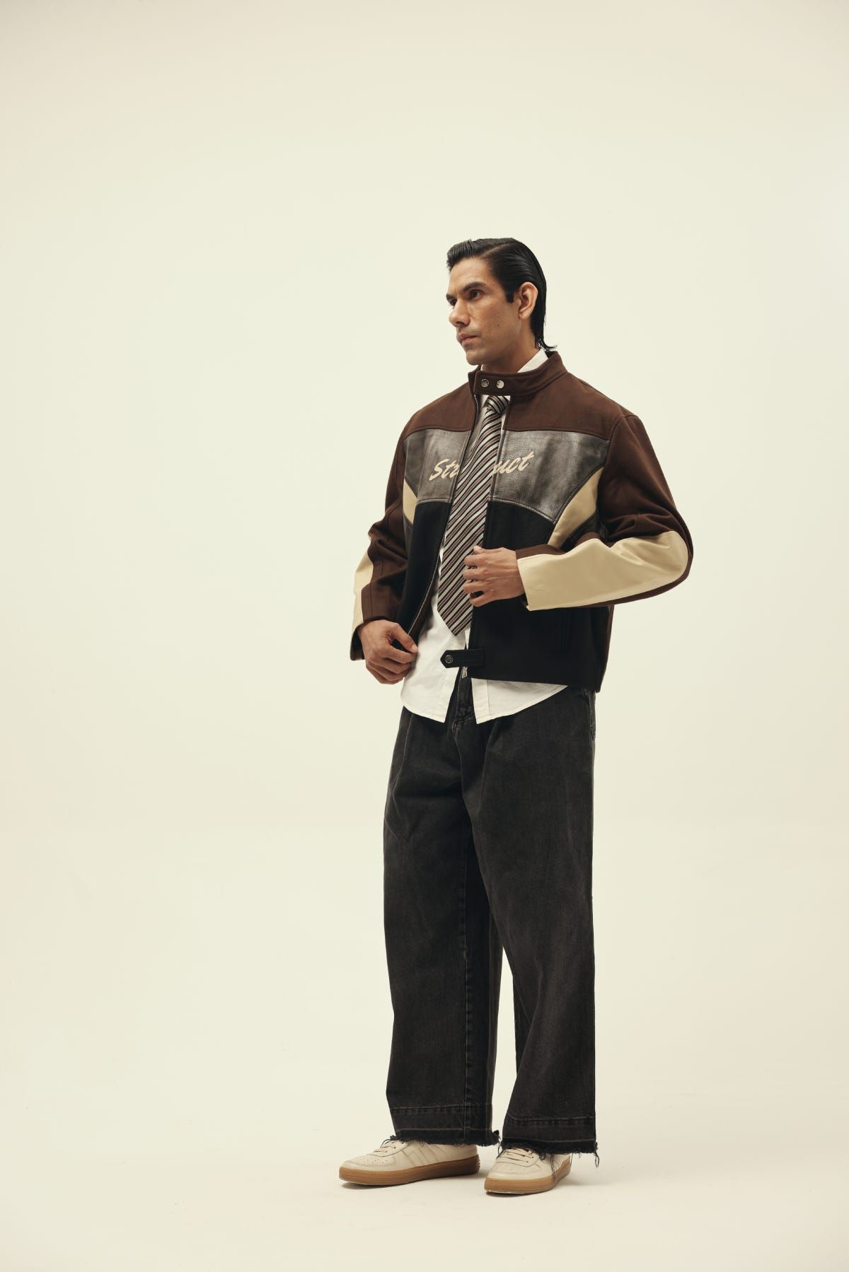 STRUCT DISTRESSED LEATHER RIDER JACKET BROWN - image 4