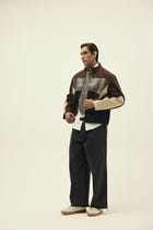 STRUCT DISTRESSED LEATHER RIDER JACKET BROWN view 4
