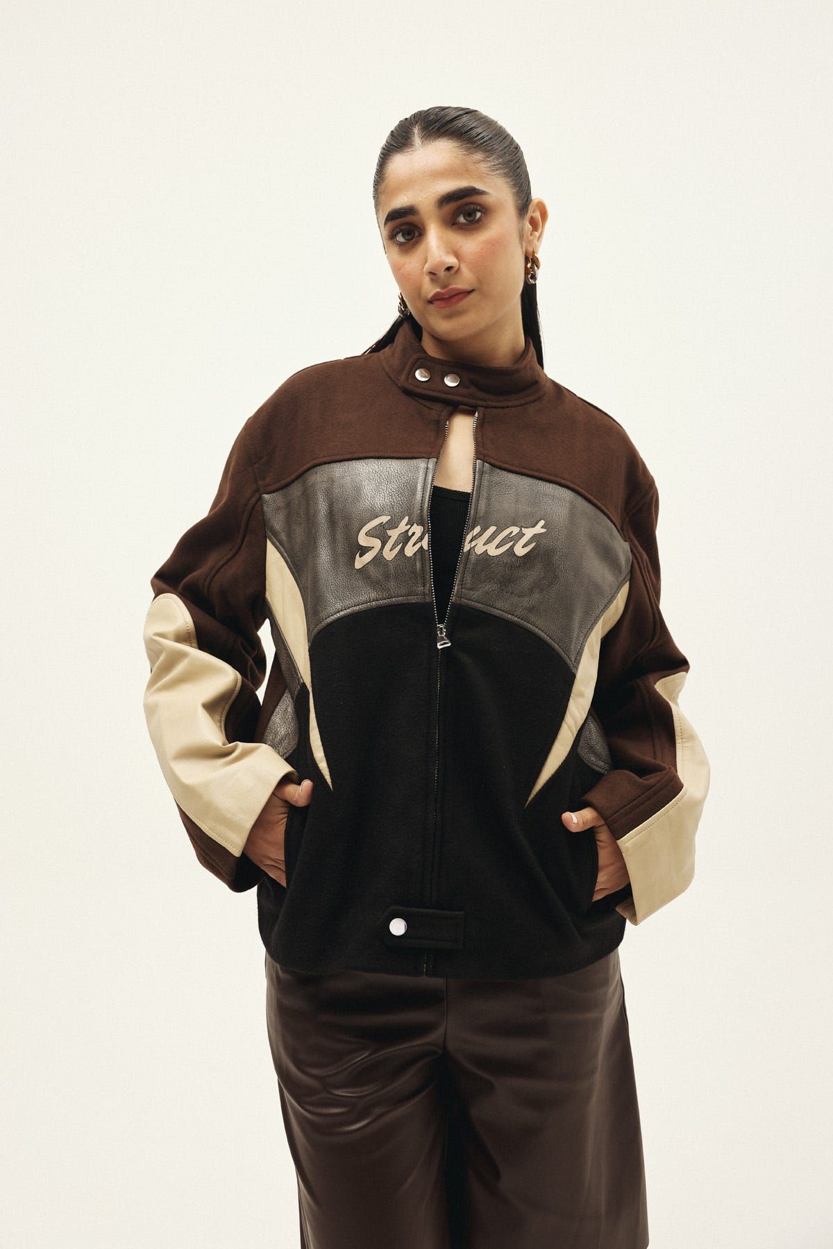 STRUCT DISTRESSED LEATHER RIDER JACKET BROWN - image 6