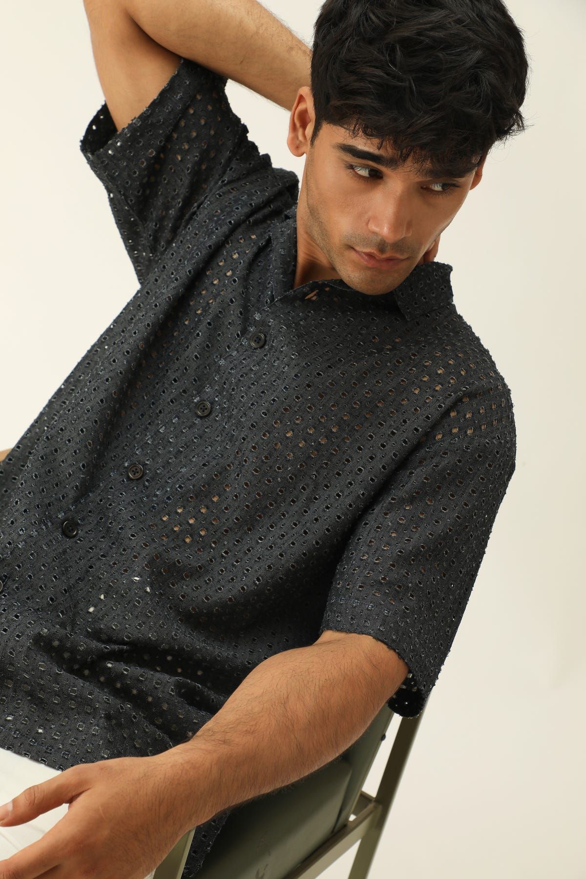 DENIM BOWLING SHIRT - image 1