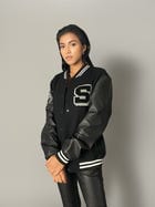 DE/CON/STRUCT LEATHER VARSITY JACKET view 1