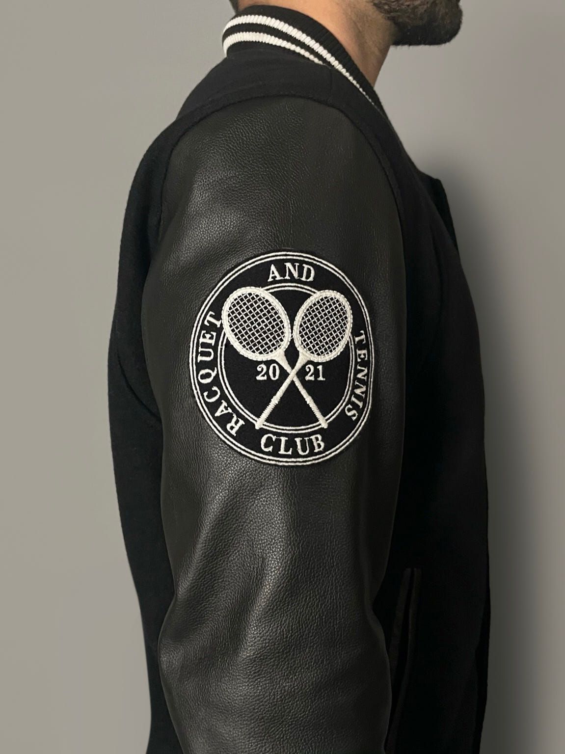 DE/CON/STRUCT LEATHER VARSITY JACKET - image 2