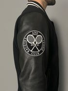 DE/CON/STRUCT LEATHER VARSITY JACKET view 2