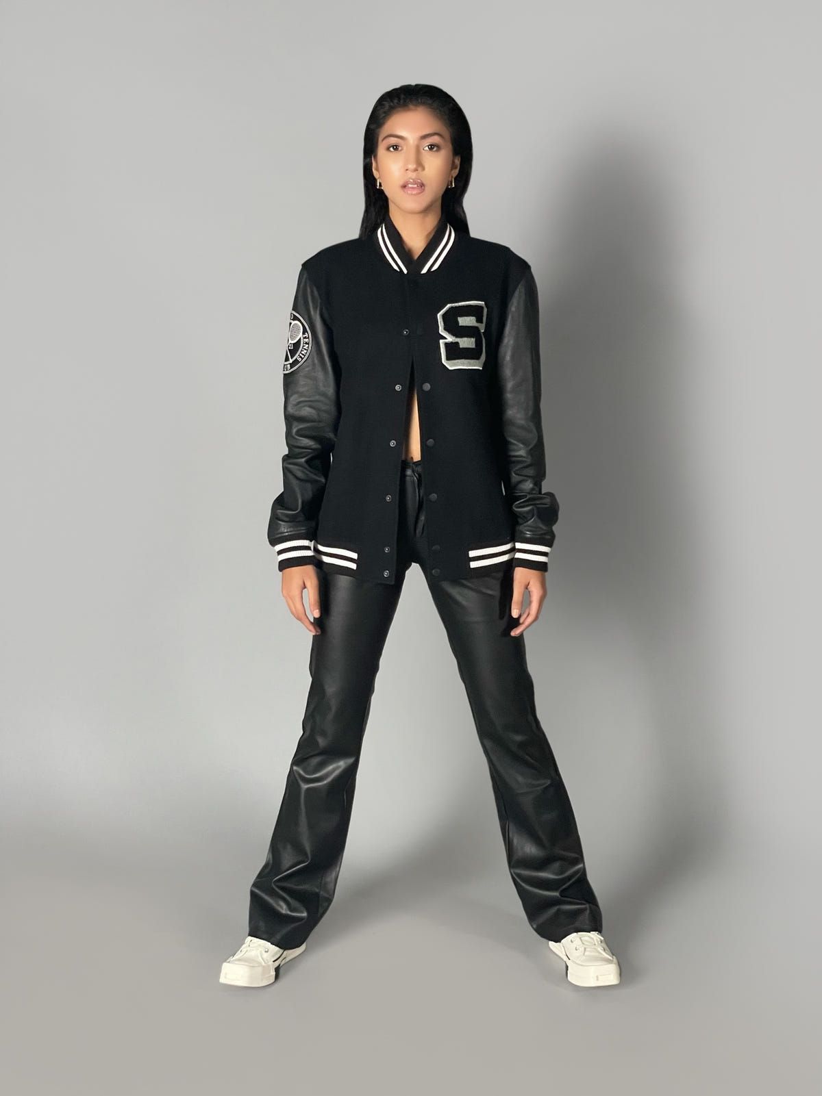 DE/CON/STRUCT LEATHER VARSITY JACKET - image 3