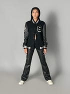 DE/CON/STRUCT LEATHER VARSITY JACKET view 3