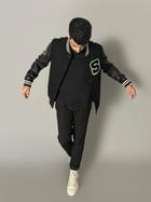 DE/CON/STRUCT LEATHER VARSITY JACKET view 4