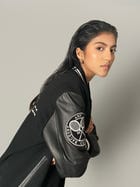 DE/CON/STRUCT LEATHER VARSITY JACKET view 5