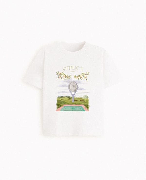 Struct — RETROFUTURISTIC TENNIS WHITES T-SHIRT