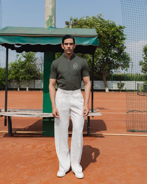 Struct — STRUCT CLUB HALF ZIP T-SHIRT - OLIVE