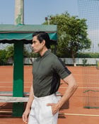 STRUCT CLUB HALF ZIP T-SHIRT - OLIVE view 4