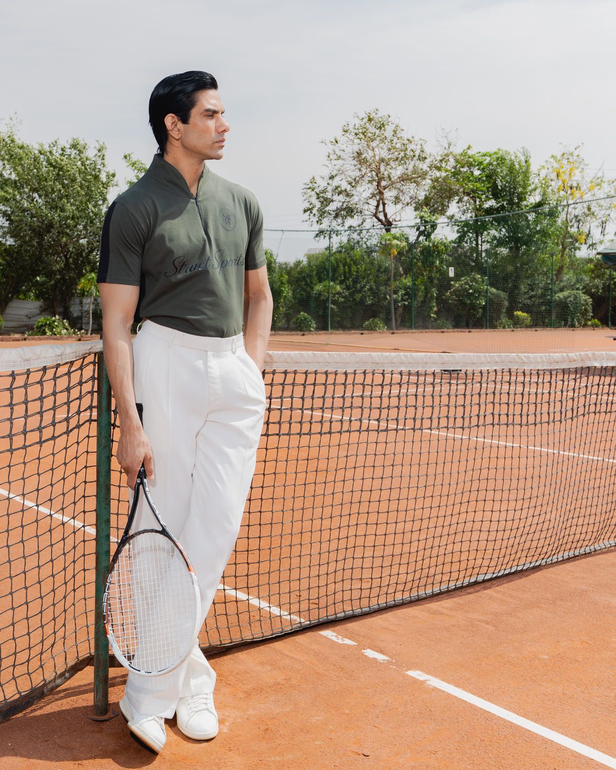STRUCT CLUB HALF ZIP T-SHIRT - OLIVE - image 7