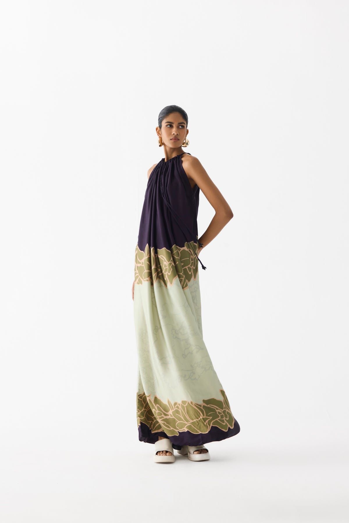 GREEN ALBA HALTER DRESS - image 2