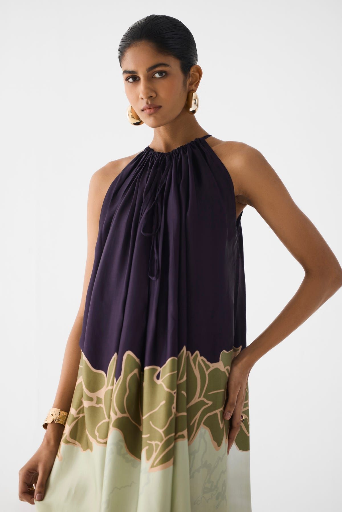 GREEN ALBA HALTER DRESS - image 4
