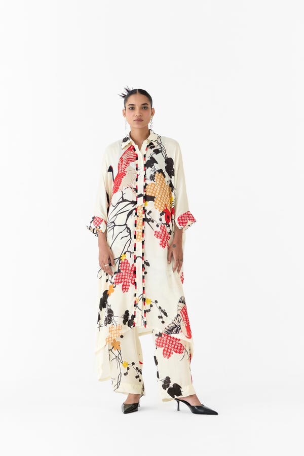 Studio Rigu — RED CRANE KIMONO & PANTS CO-ORD