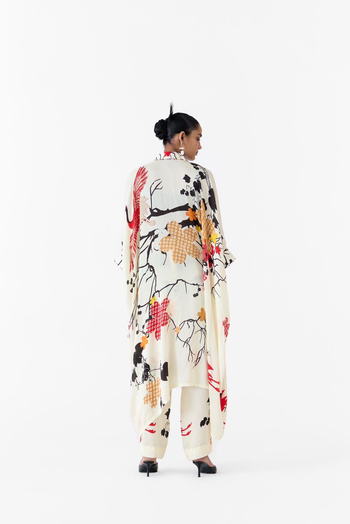 RED CRANE KIMONO & PANTS CO-ORD - image 4