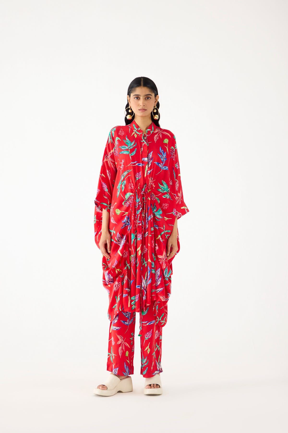 BOTANICA DRAWSTRING KIMONO AND PANTS CO-ORD - image 1