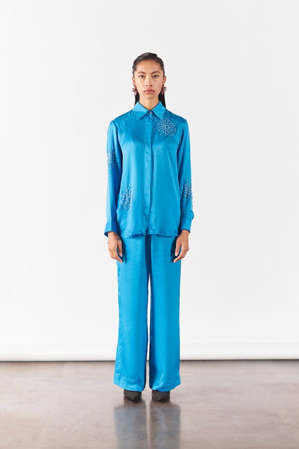 Studio Rigu — CYAN BRUNIA SHIRT AND TROUSERS CO-ORD