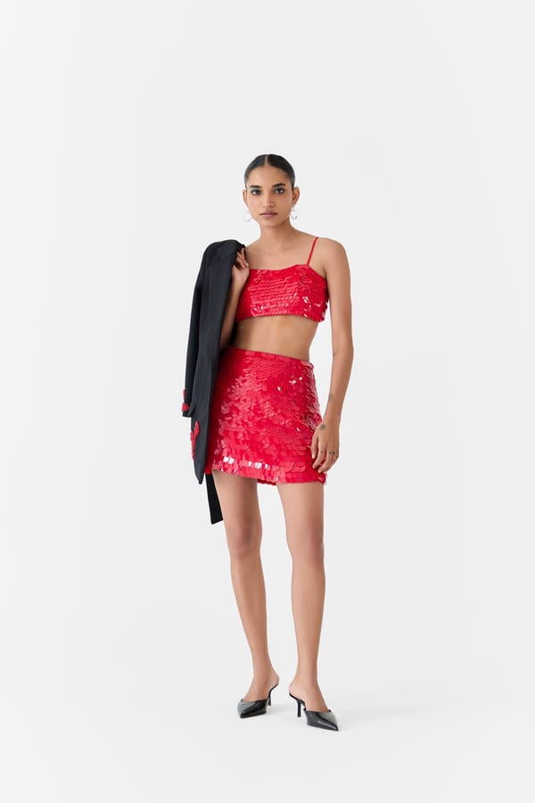 Studio Rigu — RUBY SEQUIN BUSTIER & SKIRT CO-ORD