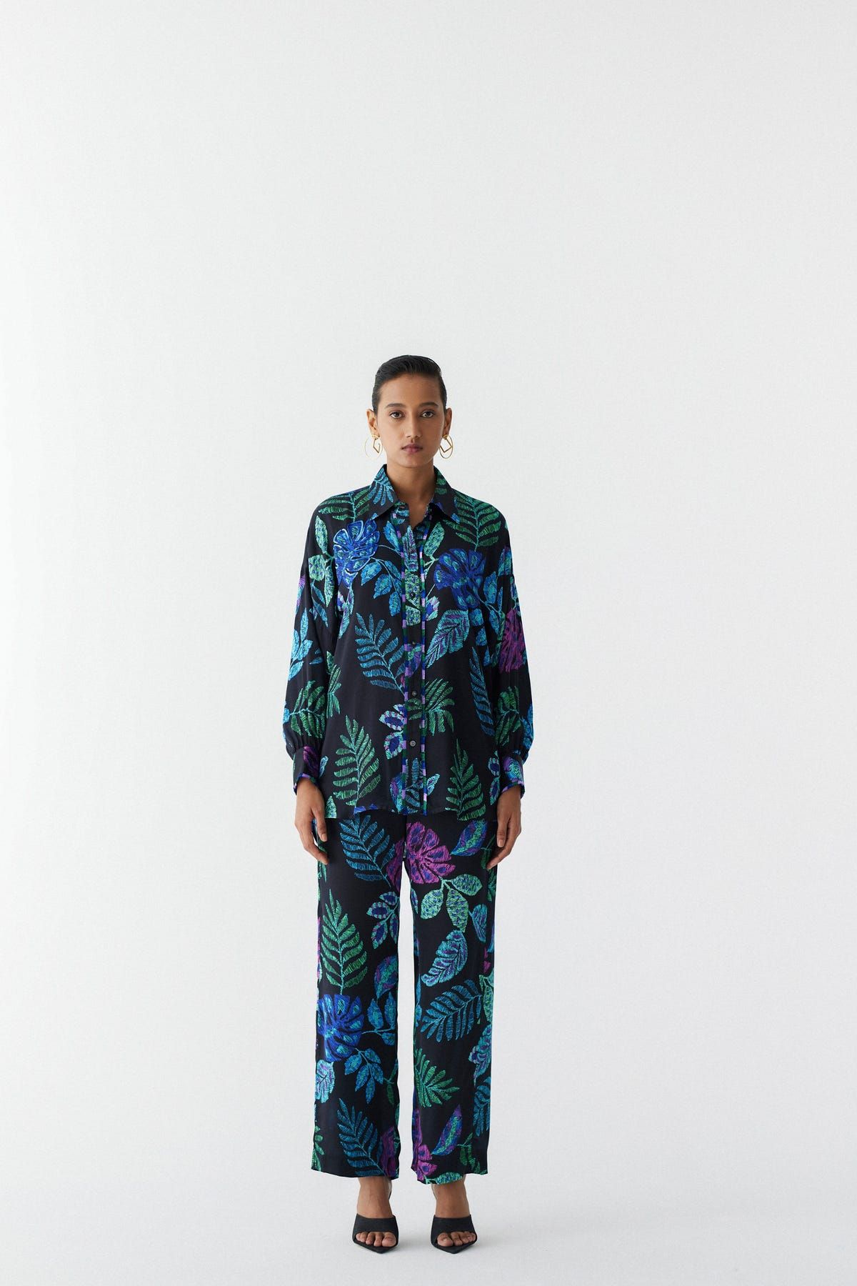 BLACK JUNGLE SHIRT AND PANTS CO-ORD - image 1