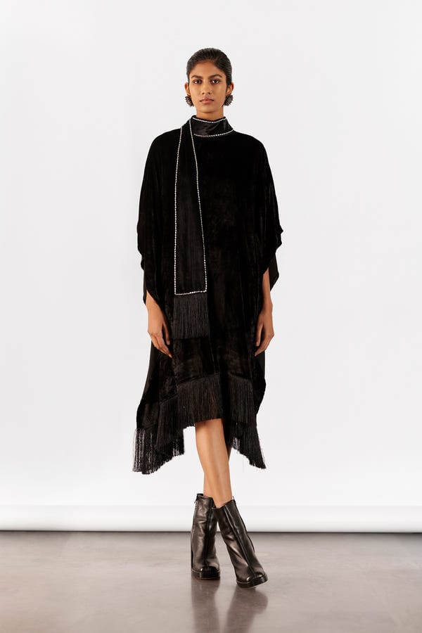 Studio Rigu — MILLER VELVET KIMONO WITH FRINGE