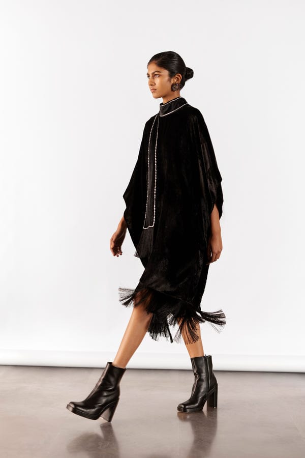 Studio Rigu — MILLER VELVET KIMONO WITH FRINGE