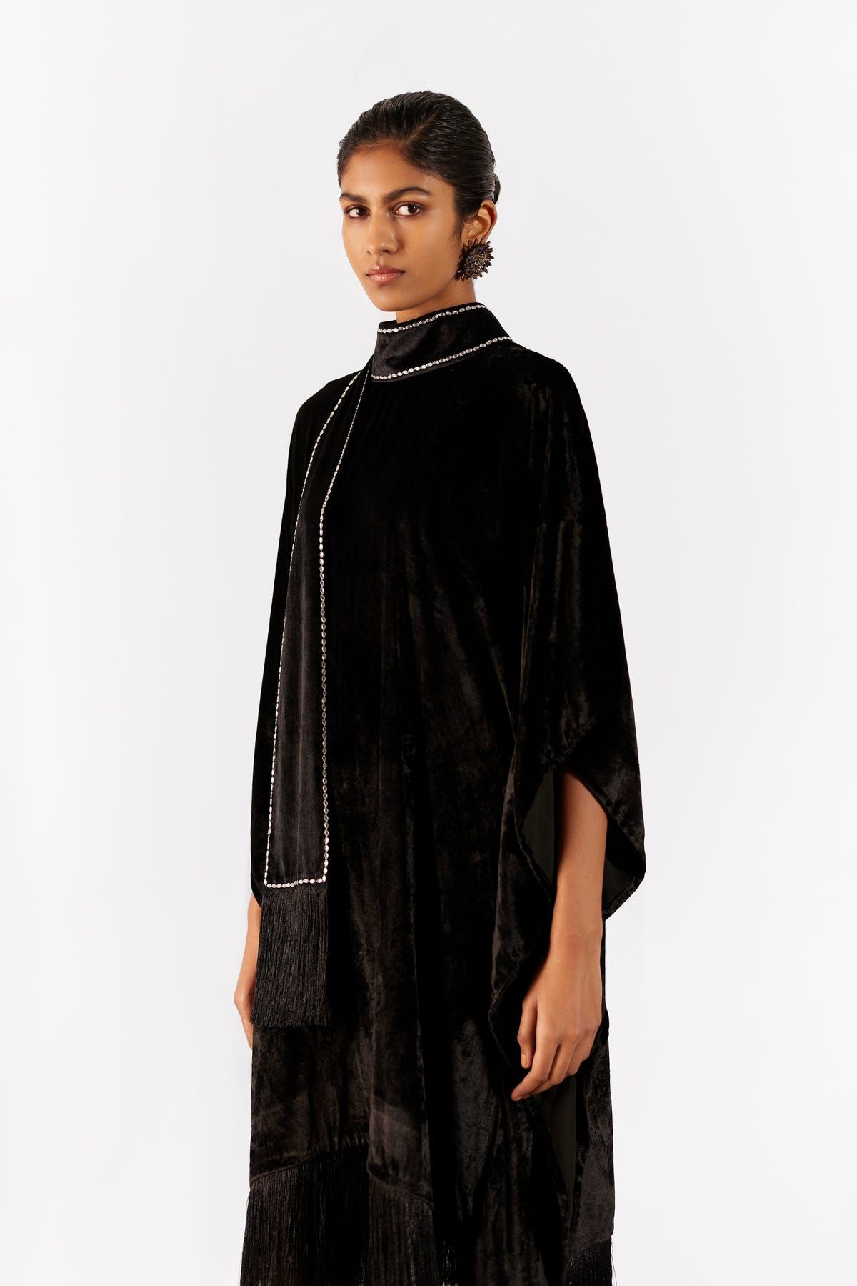 MILLER VELVET KIMONO WITH FRINGE - image 3