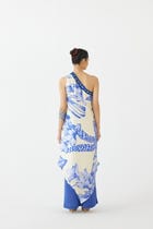 BLUE APHRODITE ONE SHOULDER KURTA & PANTS CO-ORD view 4