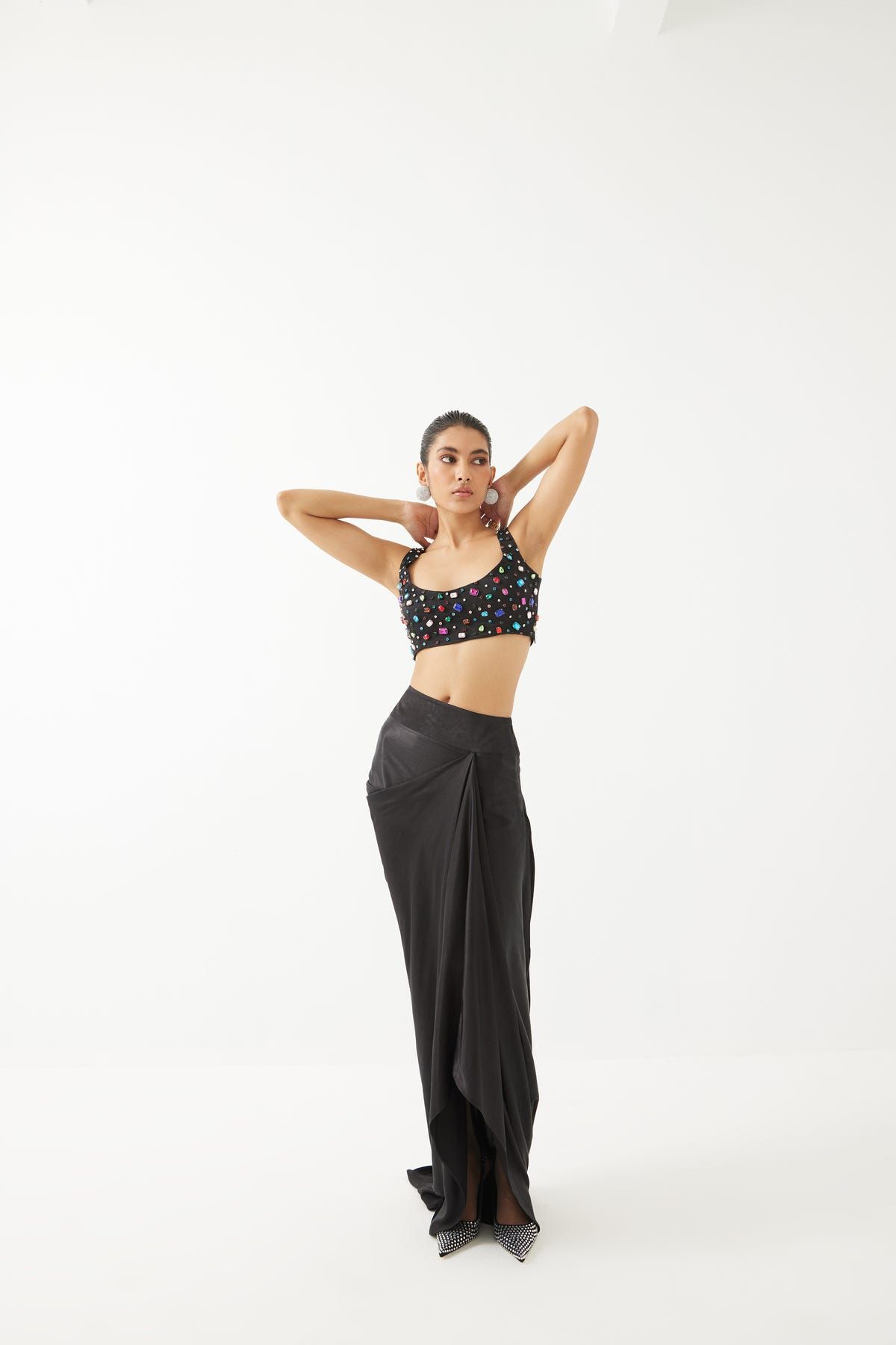 Solar Swarovski Blouse & Draped Skirt Co-ord - image 1