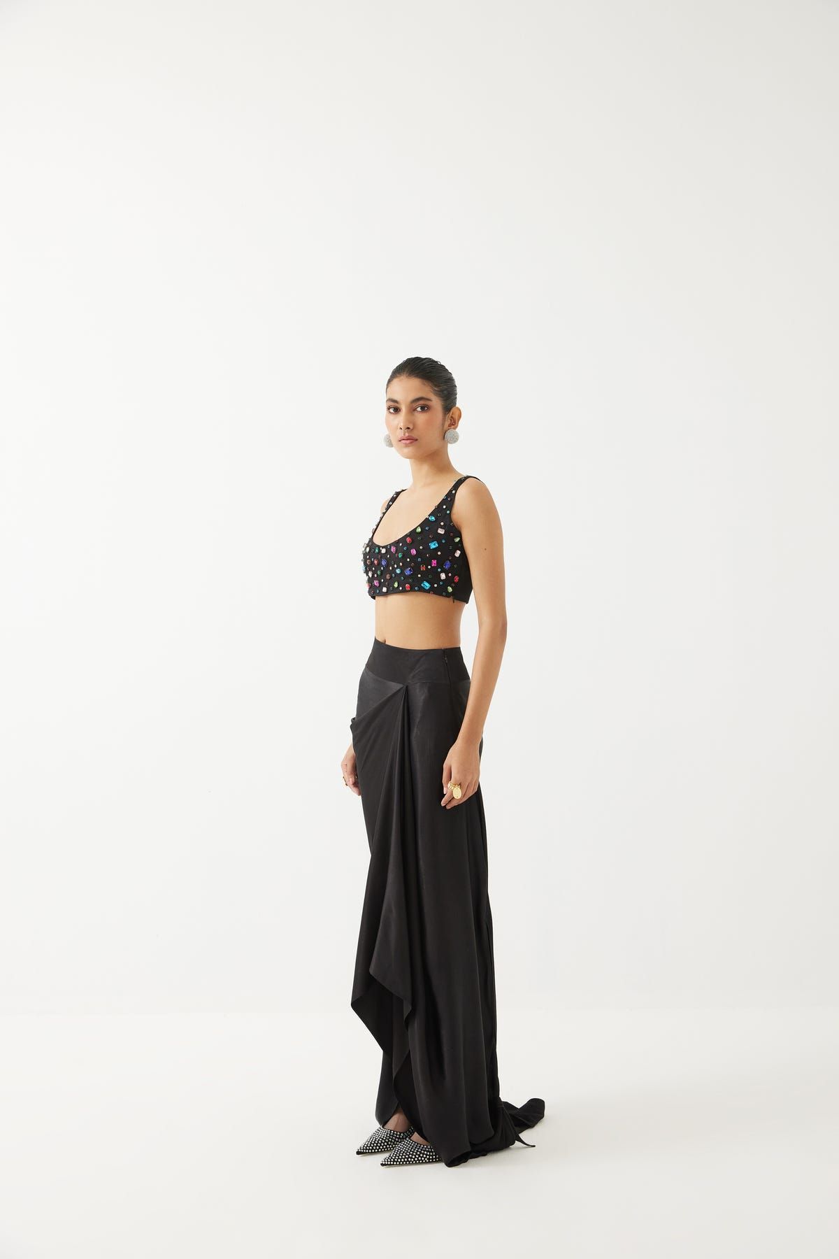 Solar Swarovski Blouse & Draped Skirt Co-ord - image 2