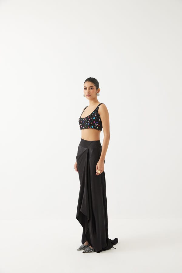 Studio Rigu — Solar Swarovski Blouse & Draped Skirt Co-ord