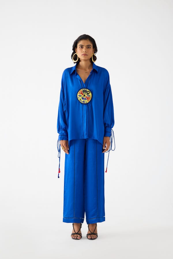 Studio Rigu — ZULU LINEN BLUE SHIRT & TROUSER CO-ORD