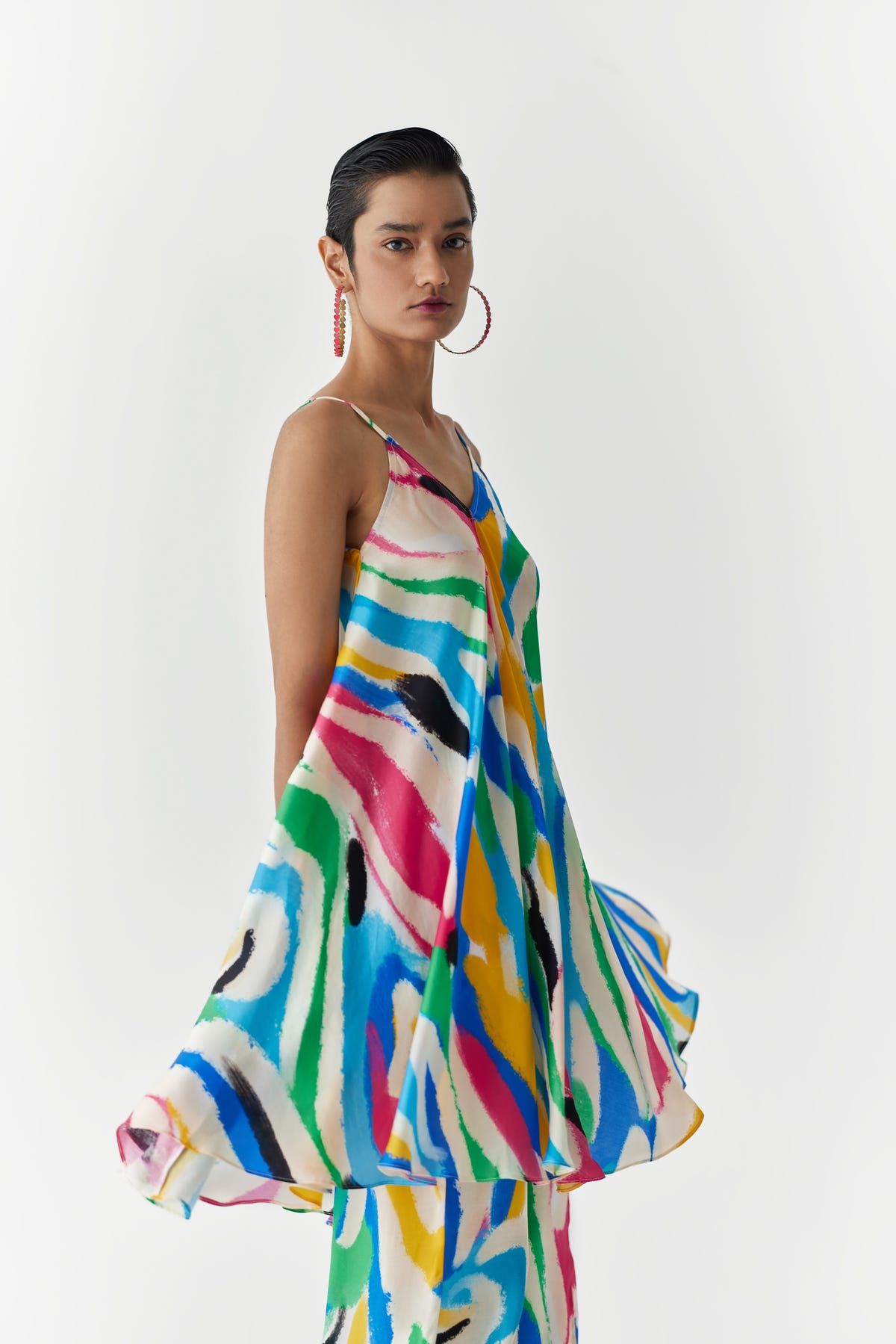 BRUSHSTROKE STRAPPY KURTA & FLARED TROUSERS CO-ORD - image 3