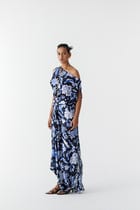 BLACK PINEAPPLE DRAPED TOP & KNOT SKIRT view 1