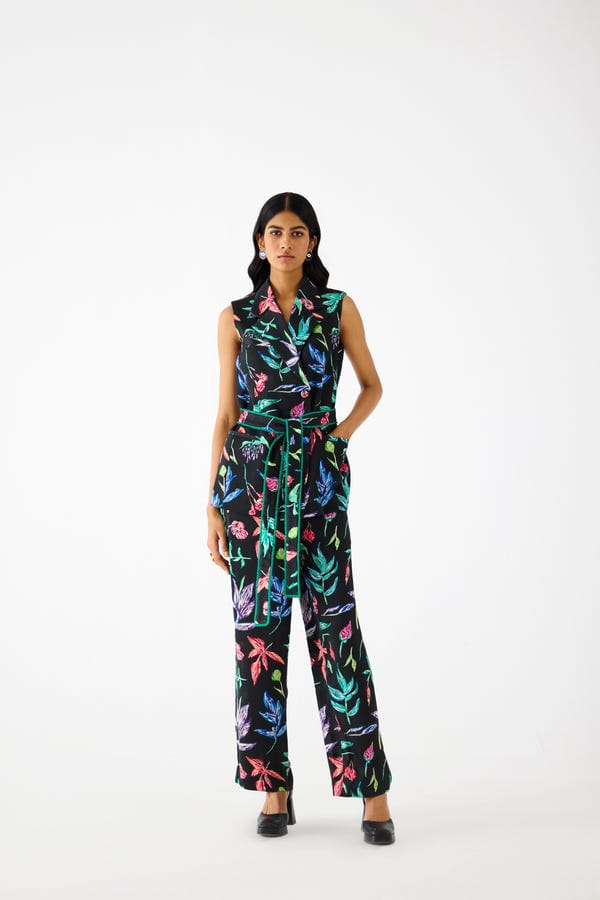 Studio Rigu — BLACK BOTANICA BLAZER & TROUSERS CO-ORD
