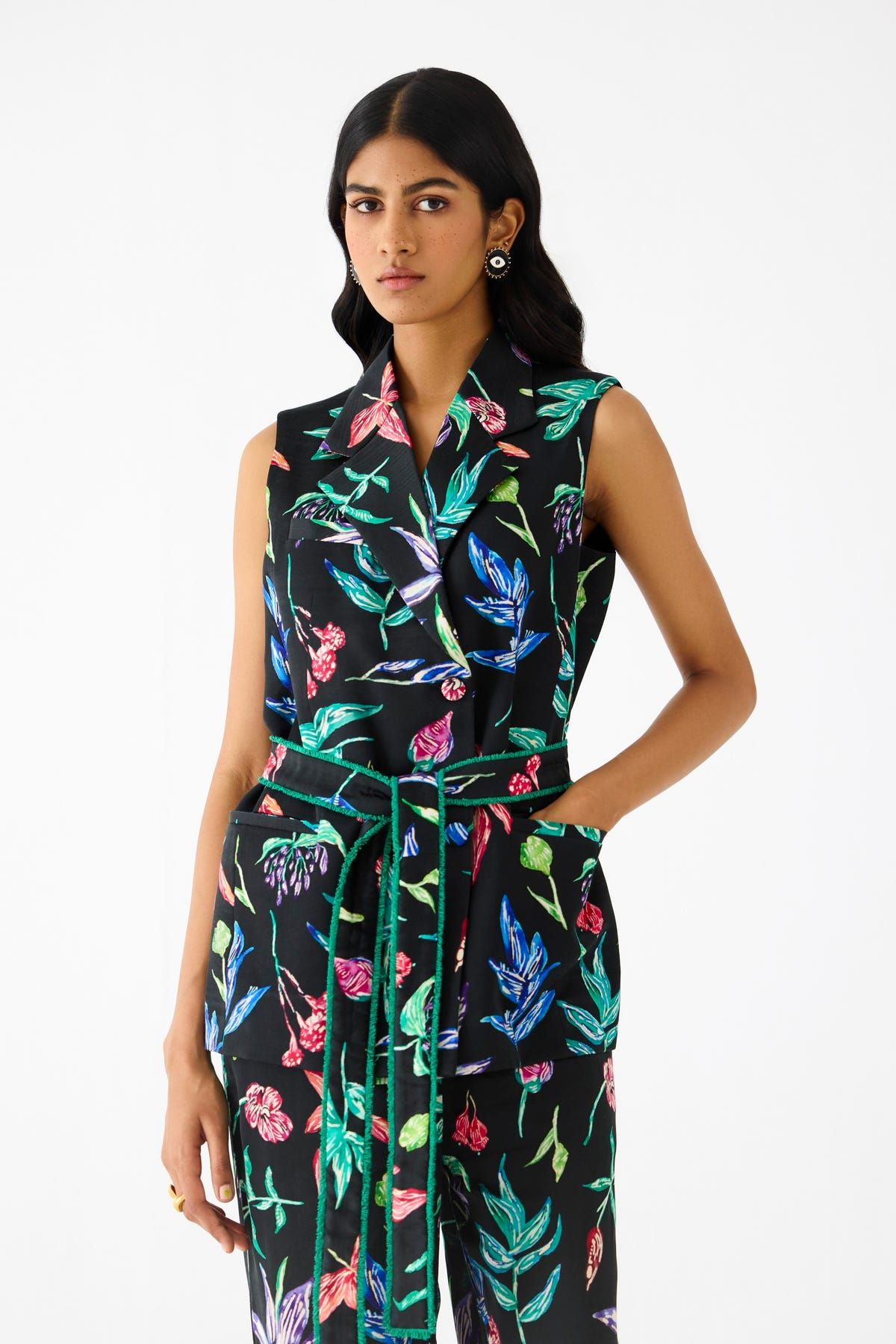 BLACK BOTANICA BLAZER & TROUSERS CO-ORD - image 3