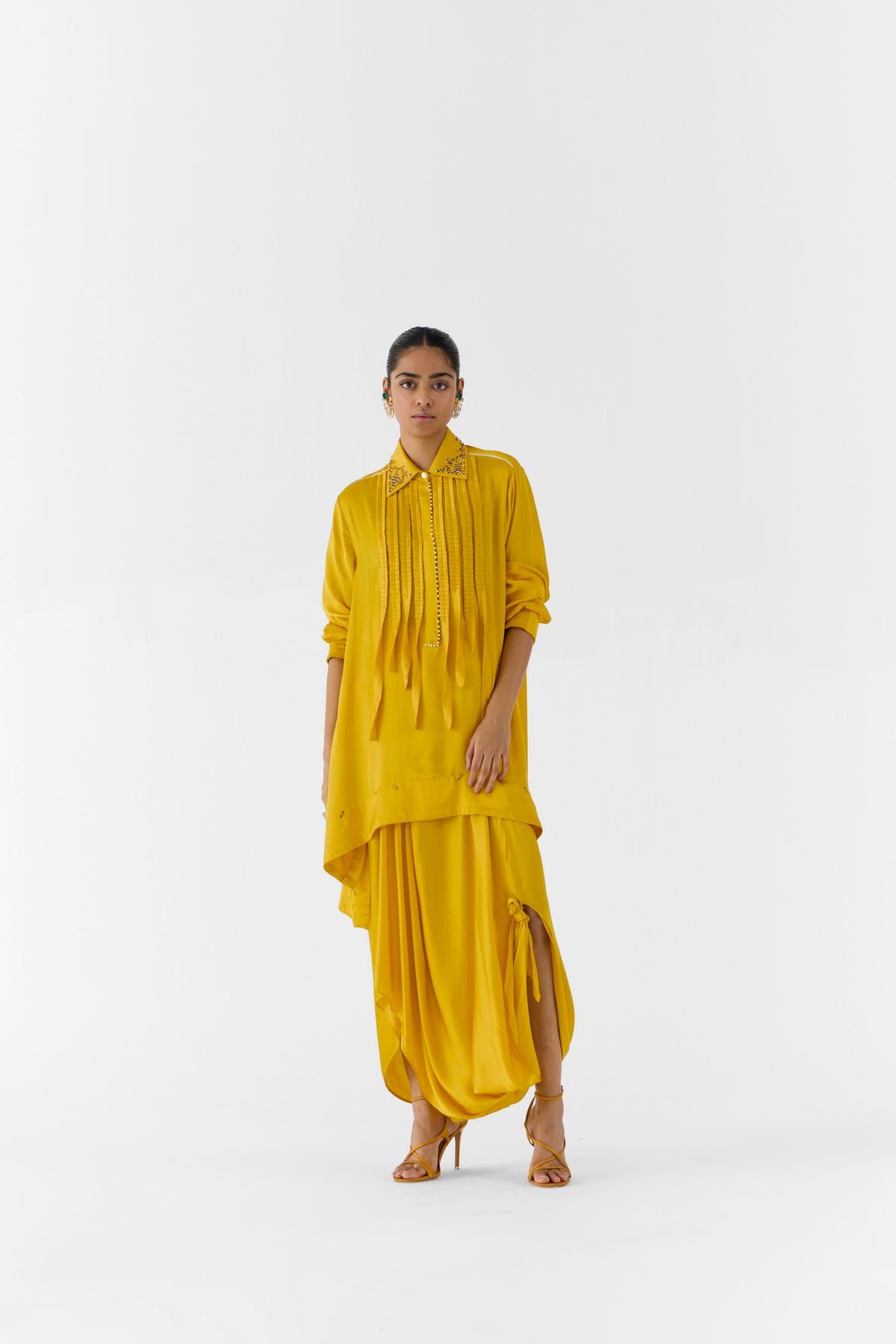 AMBER ASYMMETRIC SHIRT AND KNOT SKIRT - image 1