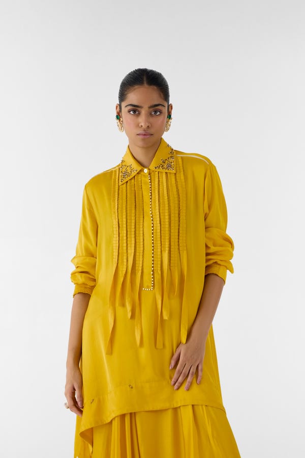 Studio Rigu — AMBER ASYMMETRIC SHIRT AND KNOT SKIRT