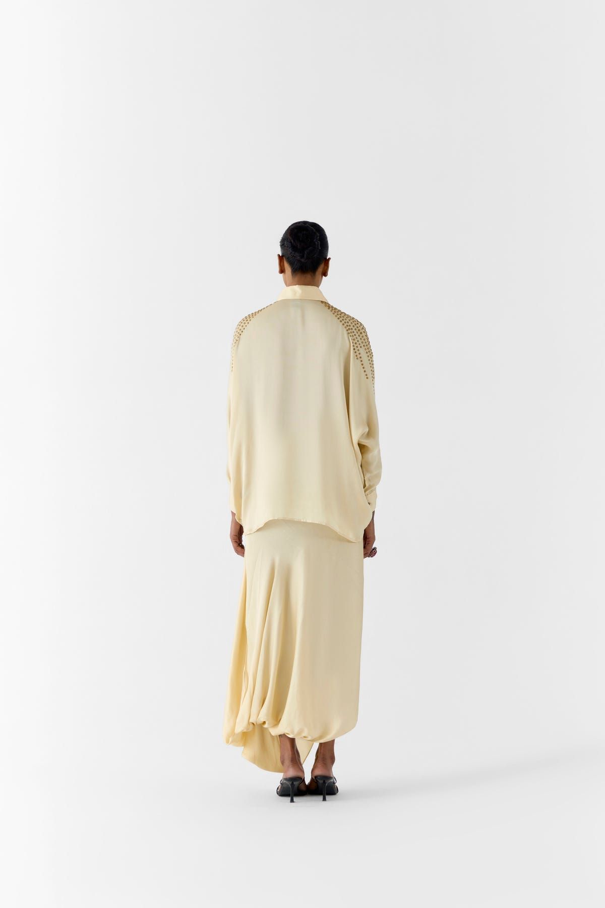 PEARL STUDDED SHIRT AND KNOT SKIRT - image 3