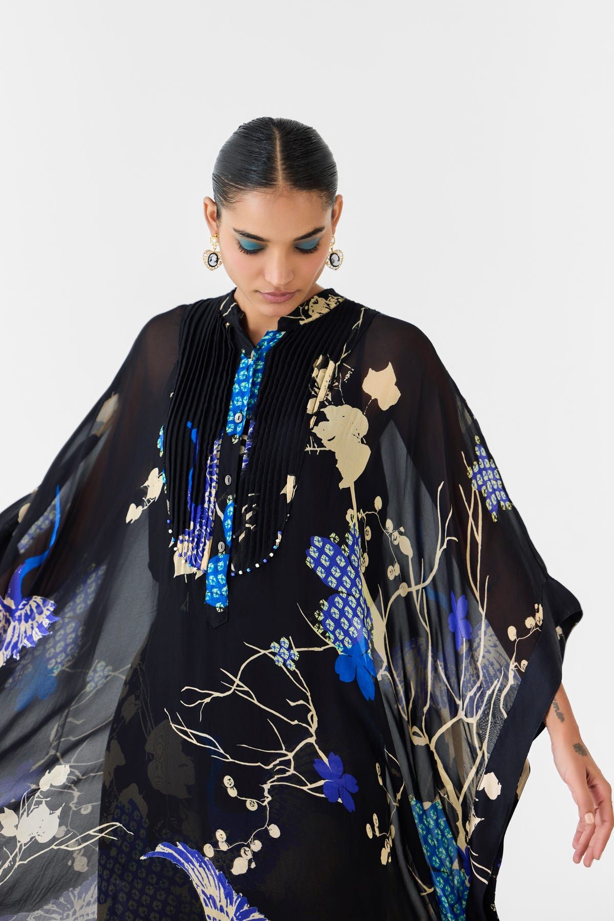 BLACK CRANE ORGANZA KIMONO & PANTS CO-ORD - image 4
