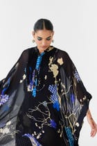 BLACK CRANE ORGANZA KIMONO & PANTS CO-ORD view 4