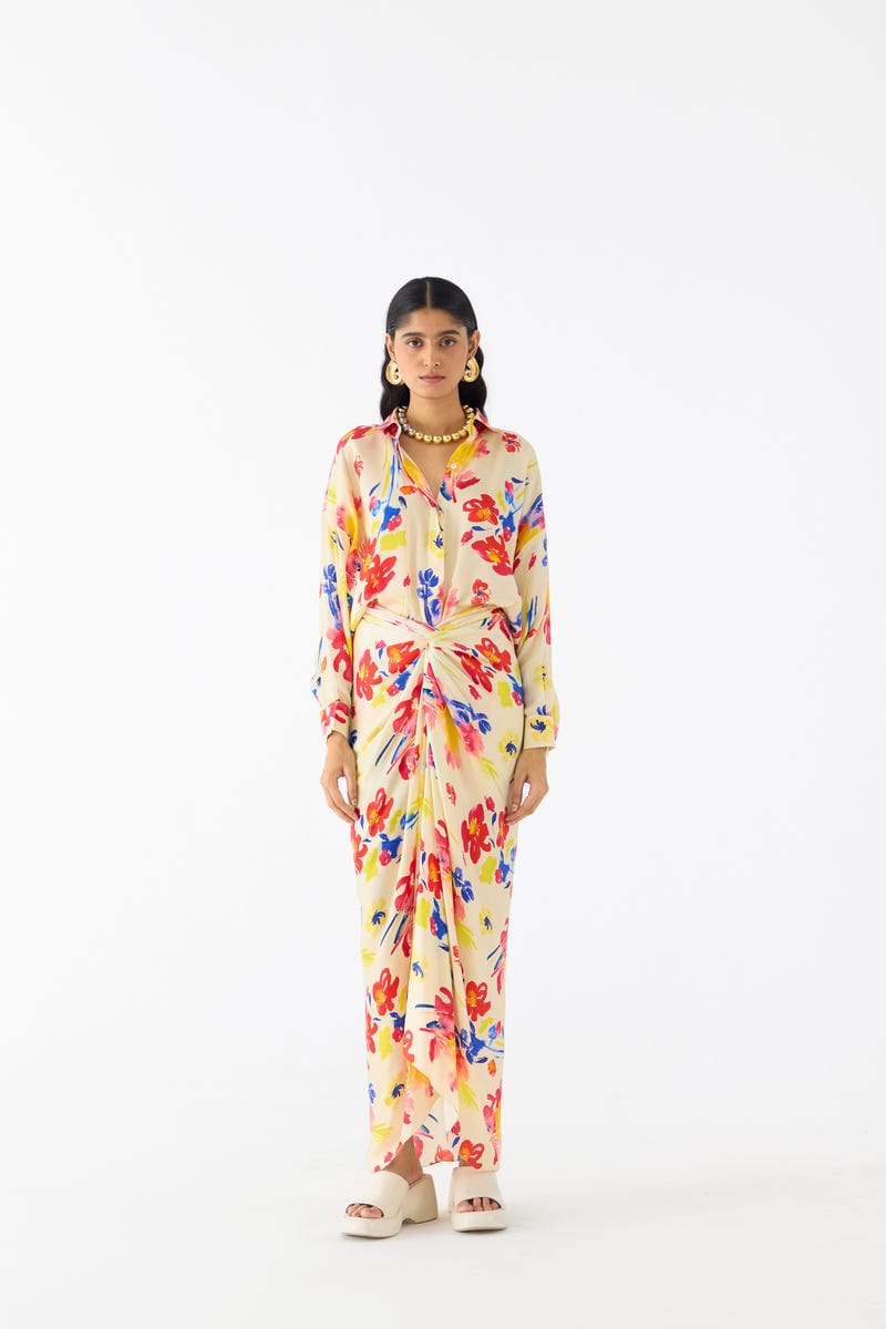 RIAD DRAPED SHIRT DRESS