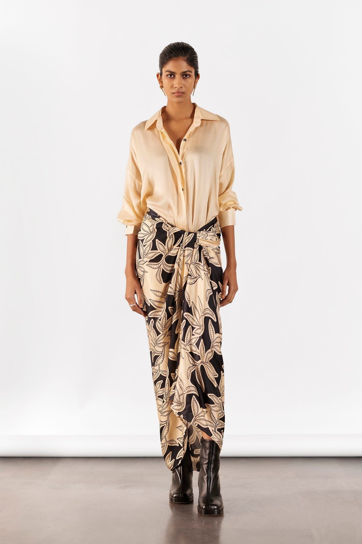 HAZEL SHIRT DRAPED DRESS - image 1