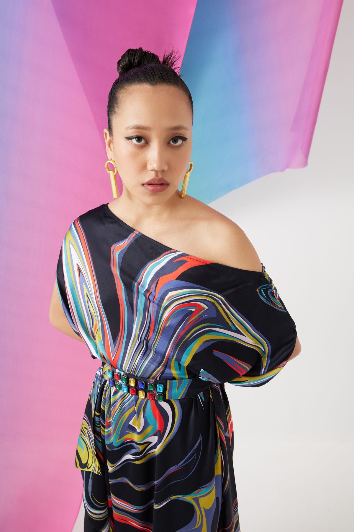 Galaxy Draped Dress - image 2