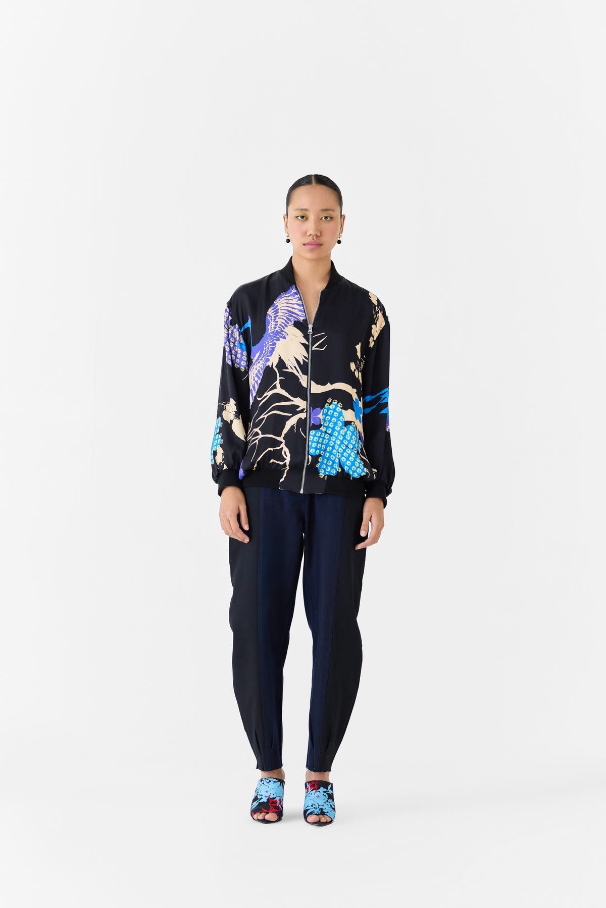 BLACK CRANE BOMBER JACKET - image 1