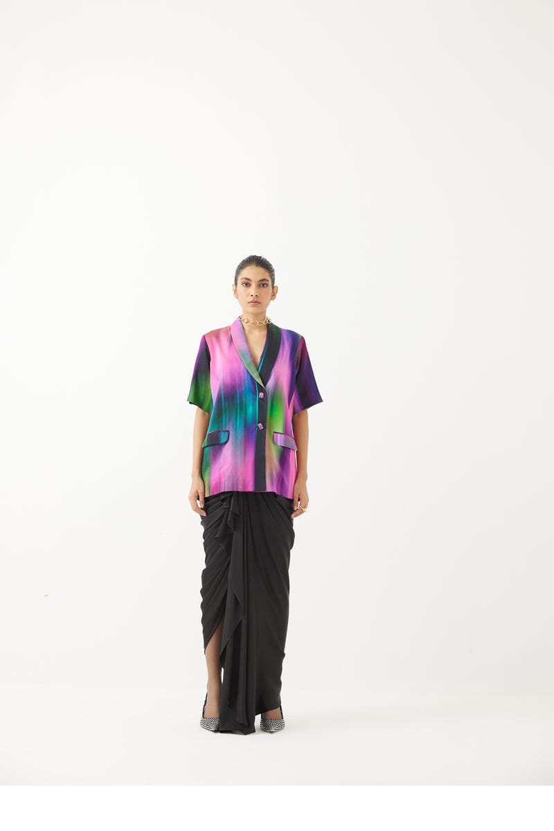 Milky Way Blazer & Draped Skirt Co-ord