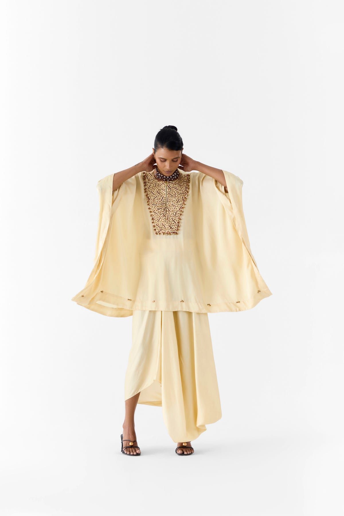 PEARL EMBROIDERED KIMONO AND KNOT SKIRT - image 2