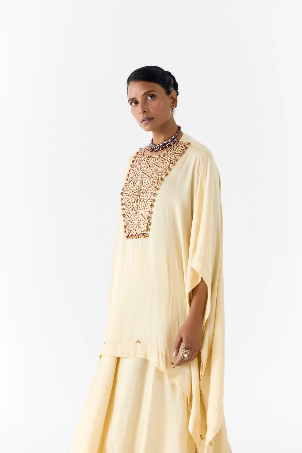PEARL EMBROIDERED KIMONO AND KNOT SKIRT - image 3