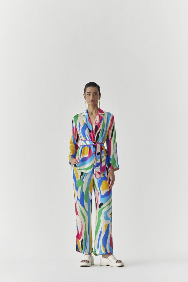 Studio Rigu — BRUSH STROKE BLAZER SHIRT & TROUSER CO-ORD
